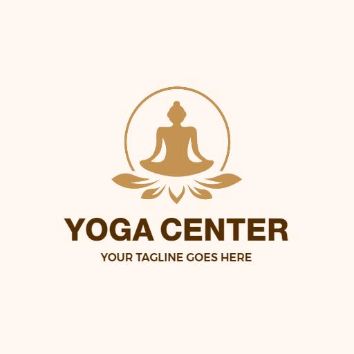 Calming Earthy Tones Embodying Tranquility in Yoga Logo Template