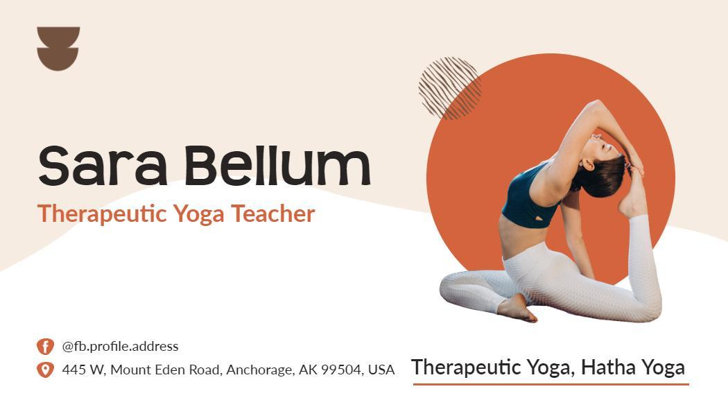 Calming Earthy Tones Yoga Teacher Business Card Template