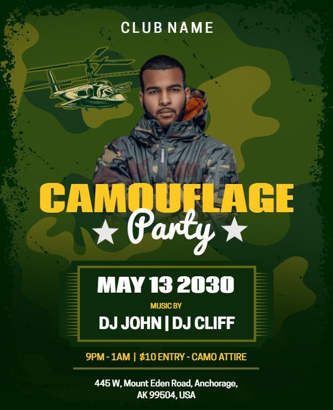 Camouflage Party Nightlife Event Flyer Template