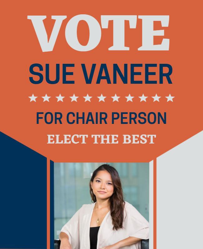Campaign Poster for Chair Person Election with Bold Colors Template