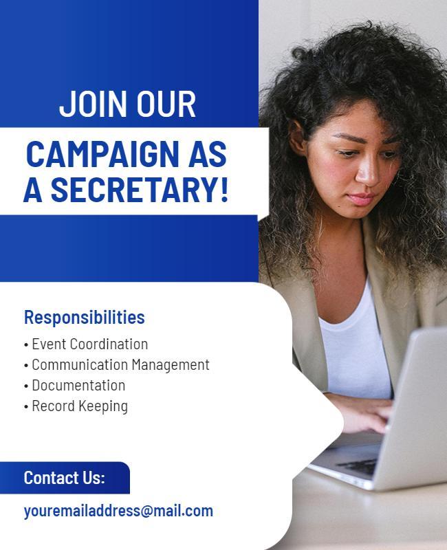 Campaign Secretary Recruitment Flyer Template