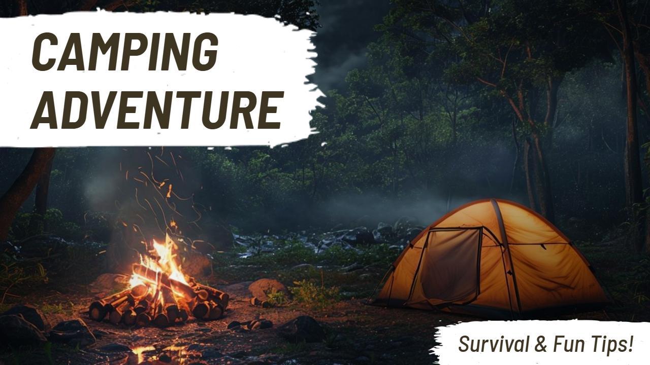 Camping Adventure Survival Tips Travel YouTube Thumbnail Template