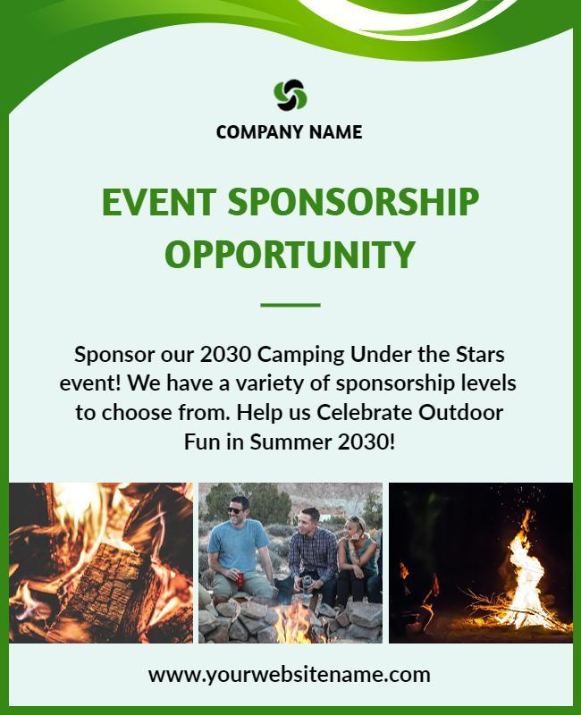 Camping Event Sponsorship Invitation Flyer Template