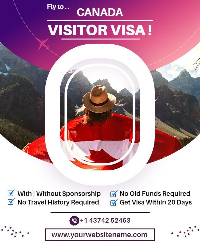 Canada Visitor Visa Promotion Flyer Template