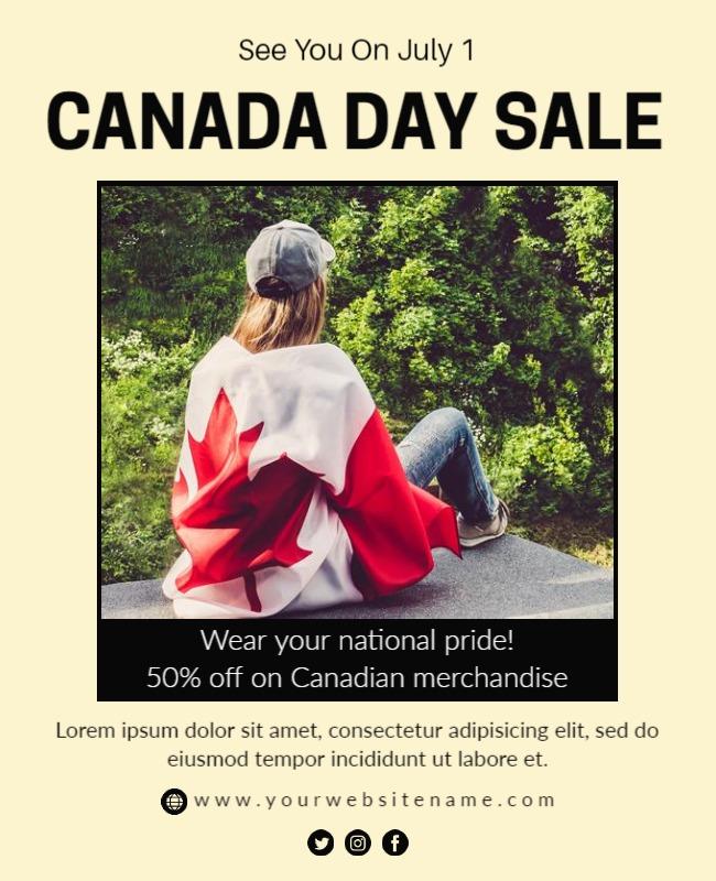 Canadian Flag Inspired Canada Day Sale Poster Template