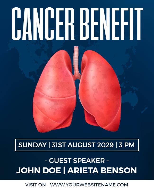 Vibrant Lung Awareness Cancer Benefit Flyer Template