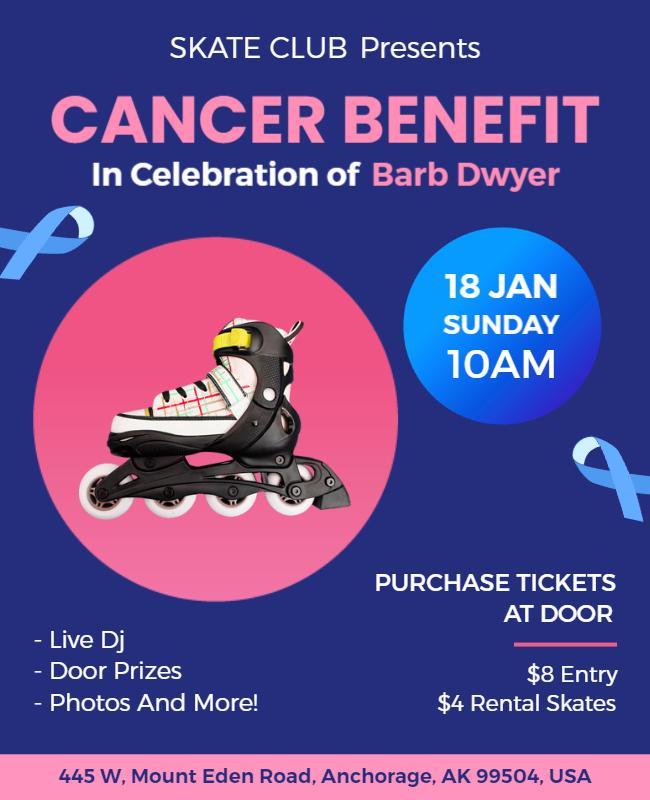 Cancer Benefit Skate Club Event Flyer Template