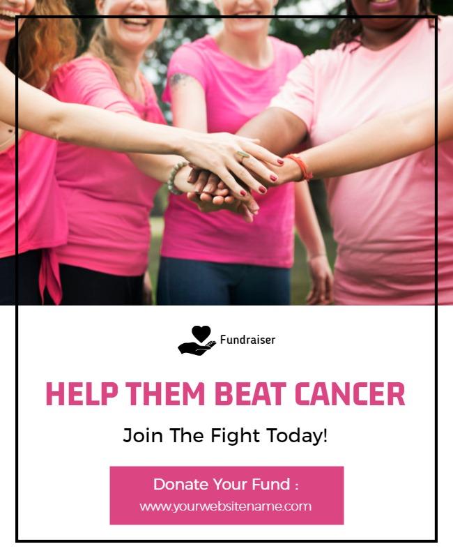 Cancer Charity Fundraiser Support Flyer Template