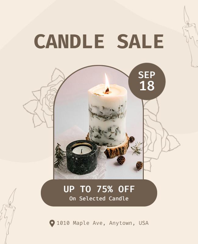 Candle Sale Discount Event Flyer Template