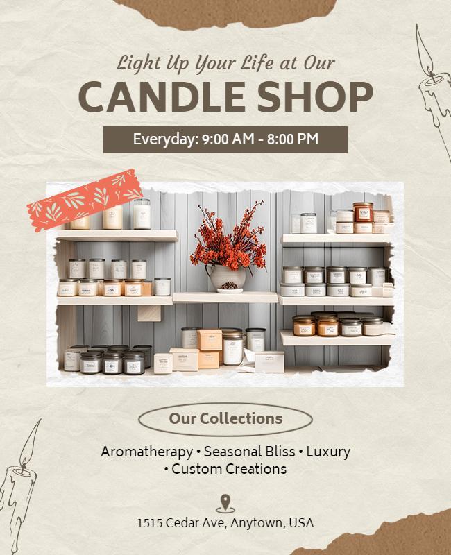 Candle Shop Aromatherapy Collections Flyer Template