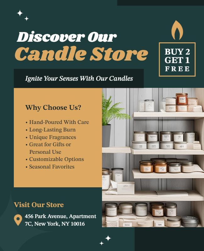 Candle Store Promotional Offer Flyer Template