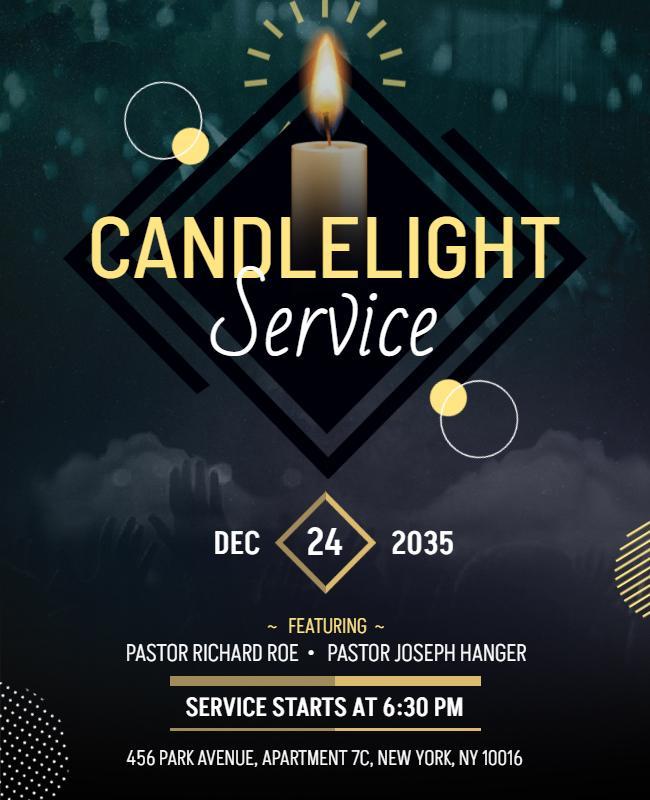 Candlelight Christmas Eve Service Flyer Template