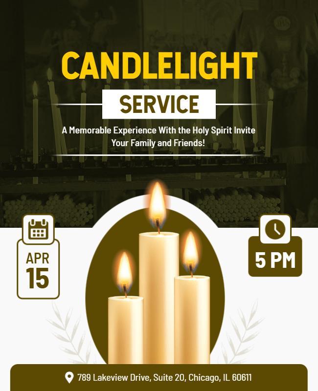 Candlelight Service Religious Gathering Flyer Template