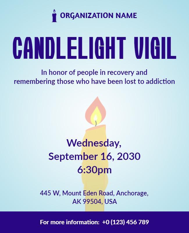 Candlelight Vigil Memorial Event Flyer Template