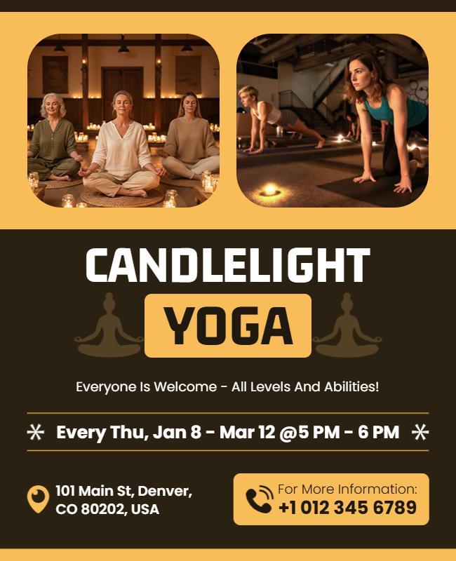 Candlelight Yoga Relaxation Session Flyer Template
