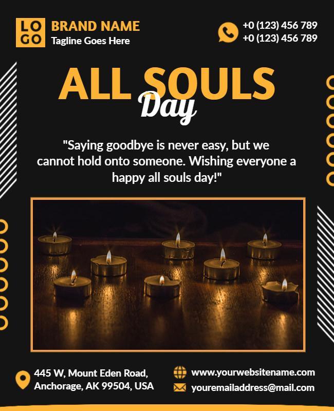 Candlelit Remembrance for All Souls Day Poster Template