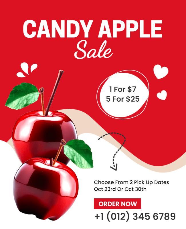 Candy Apple Sale Promotional Flyer Template