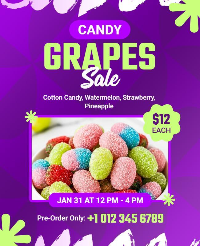 Candy Grapes Sale Event Poster Template