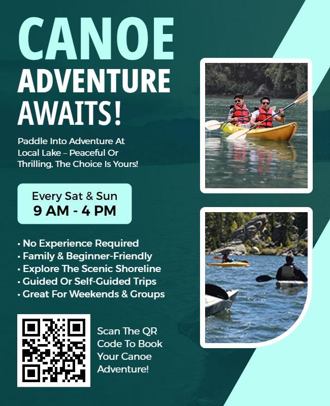 Canoe Adventure Excursion Promo Flyer Template