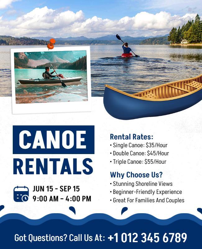 Canoe Rentals Outdoor Adventure Flyer Template