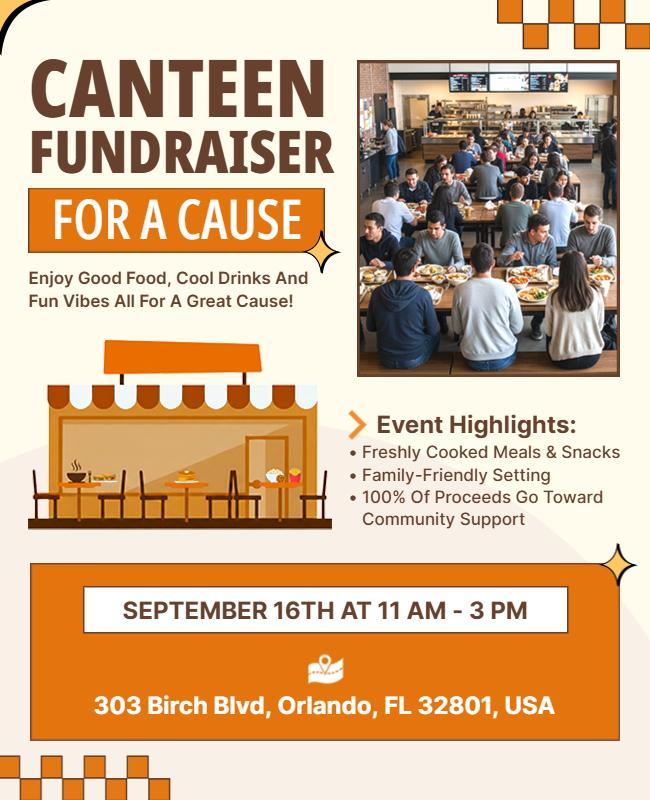 Canteen Fundraiser Community Support Flyer Template