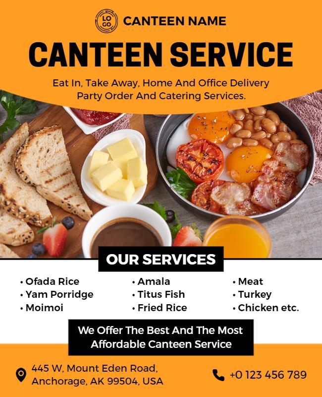 Canteen Service Food Delivery and Catering Flyer Template