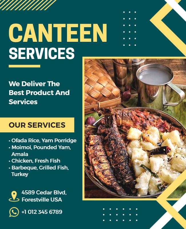 Canteen Services Menu Promotion Flyer Template