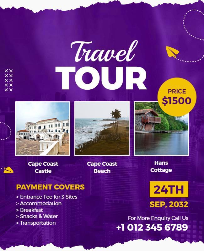 Cape Coast Travel Tour Advertisement Flyer Template