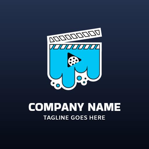 Captivating Film Reel and Blue Splash for Entertainment Logo Template