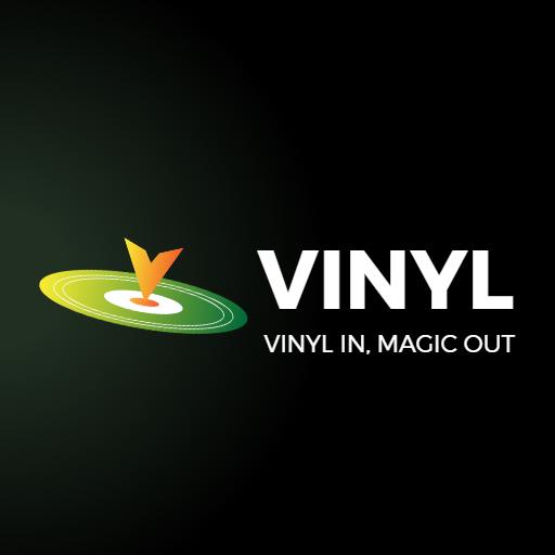 Captivating Green and Yellow Vinyl Record Music Logo Template