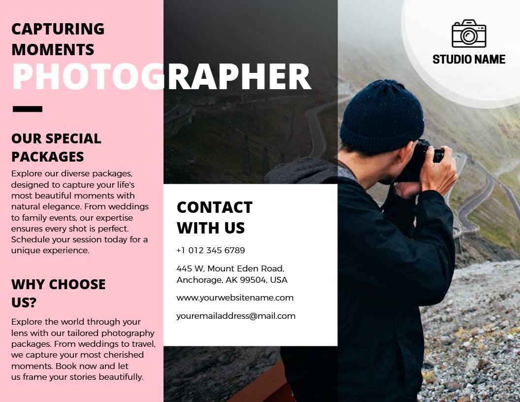 Capturing Moments Photography Packages Services Brochure Template