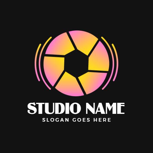 Capturing Moments with a Colorful Photography Lens Logo Template