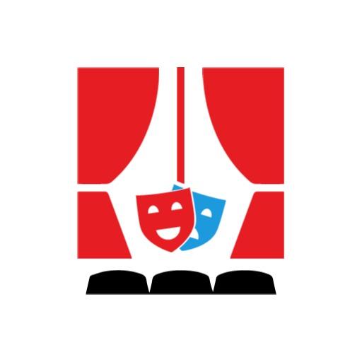 Capturing the Essence of Theatre with Red Curtains Logo Template