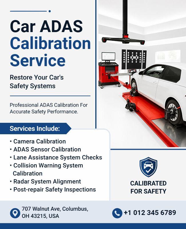Car ADAS Calibration Service Flyer Template