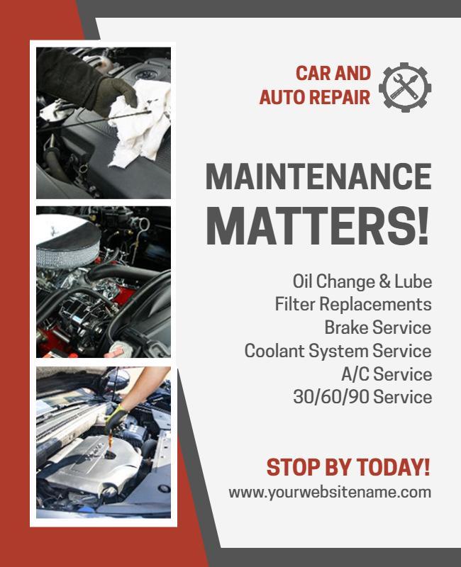 Car and Auto Repair Service Flyer Template