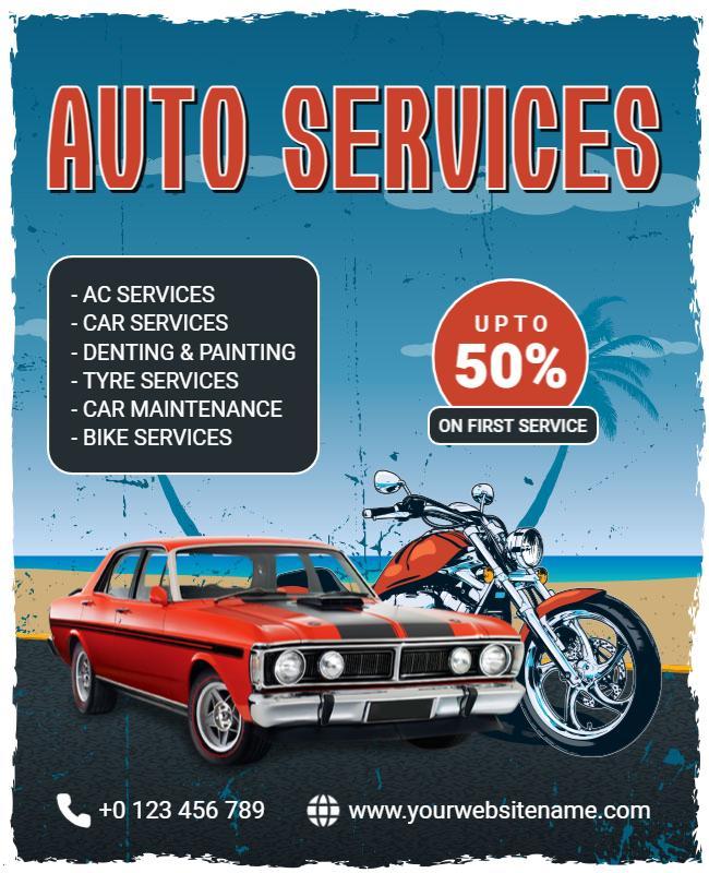 Car and Auto Services Flyer Template