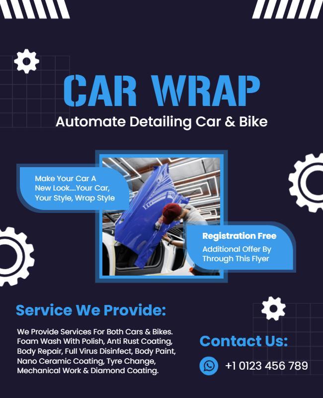 Car and Bike Wrapping Service Flyer Template