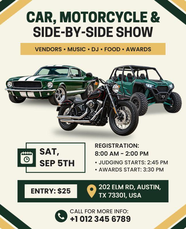 Car and Motorcycle Show Event Flyer Template
