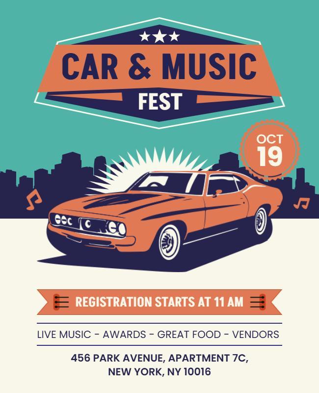 Car and Music Festival Event Flyer Template