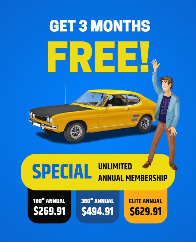 Car Club Annual Membership Promotion Flyer Template