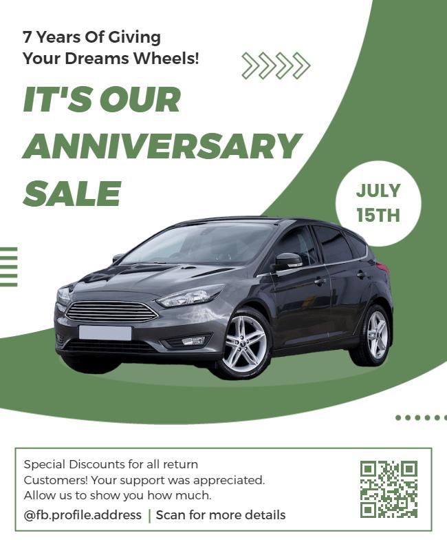 Car Dealership Anniversary Sale Flyer Template