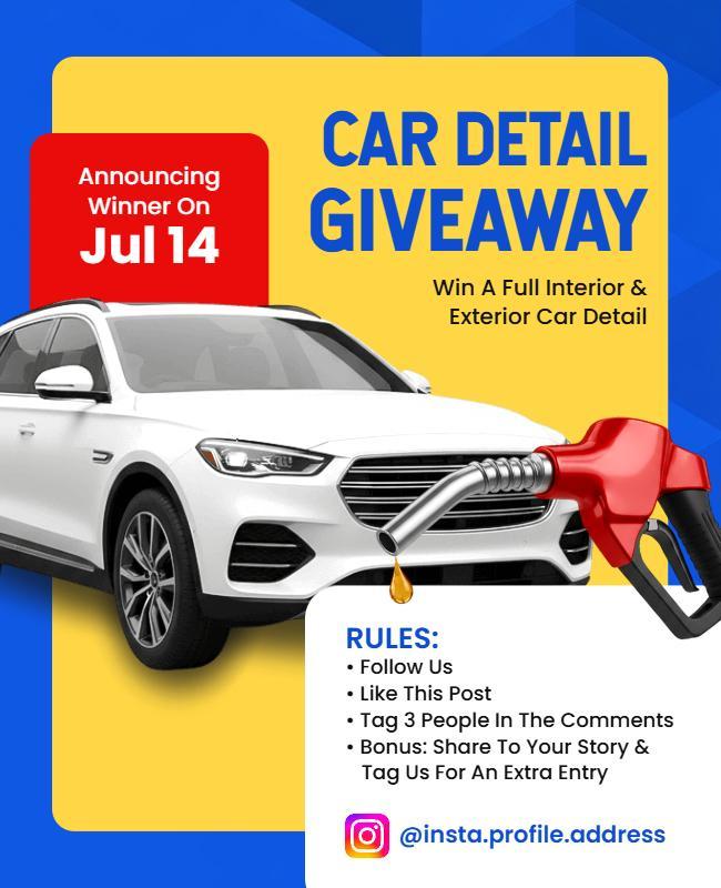 Car Detail Giveaway Event Poster Template
