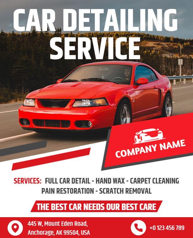 Car Detailing Comprehensive Service Flyer Template