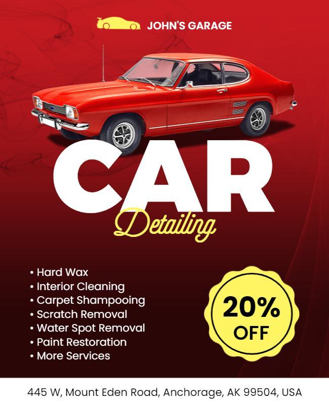 Car Detailing Discount Services Flyer Template