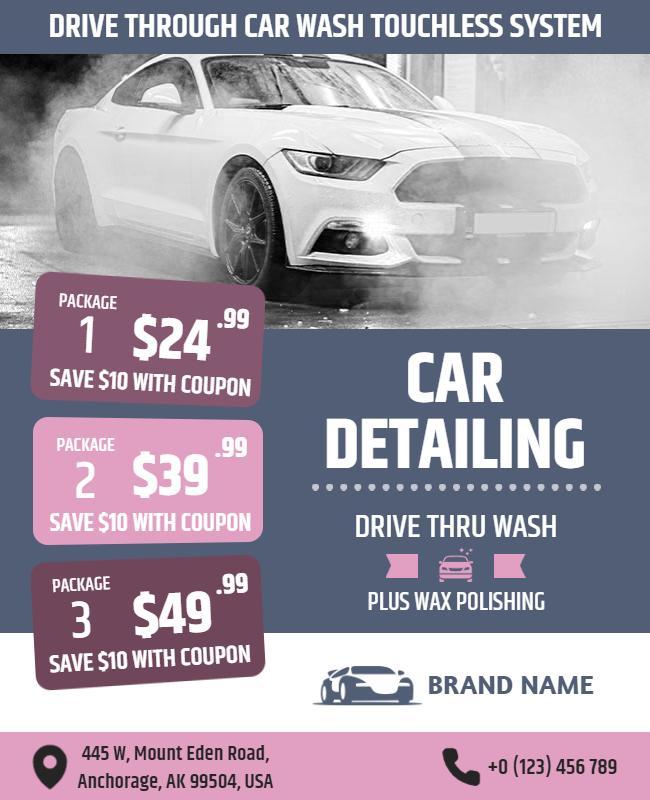 Car Detailing Drive Thru Wash Flyer Template