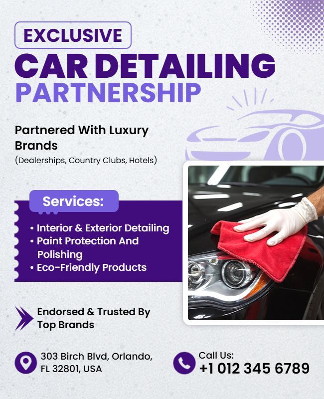 Car Detailing Partnership Service Flyer Template