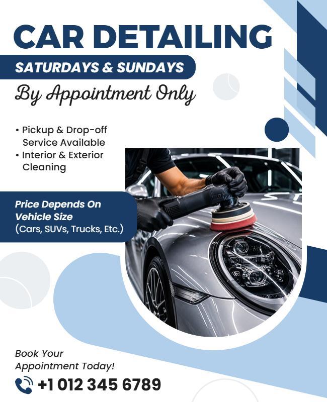 Car Detailing Service Appointment Flyer Template