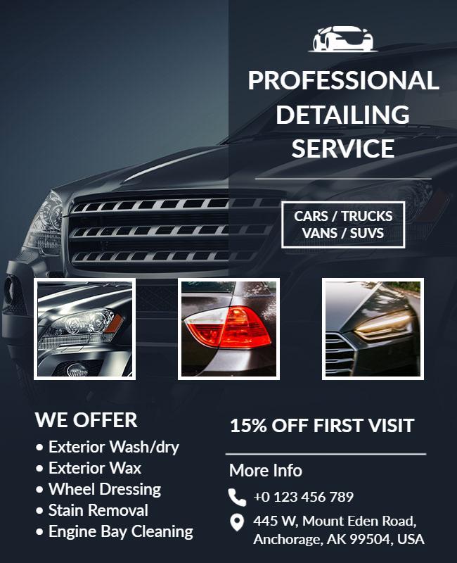 Car Detailing Service Promotion Flyer Template