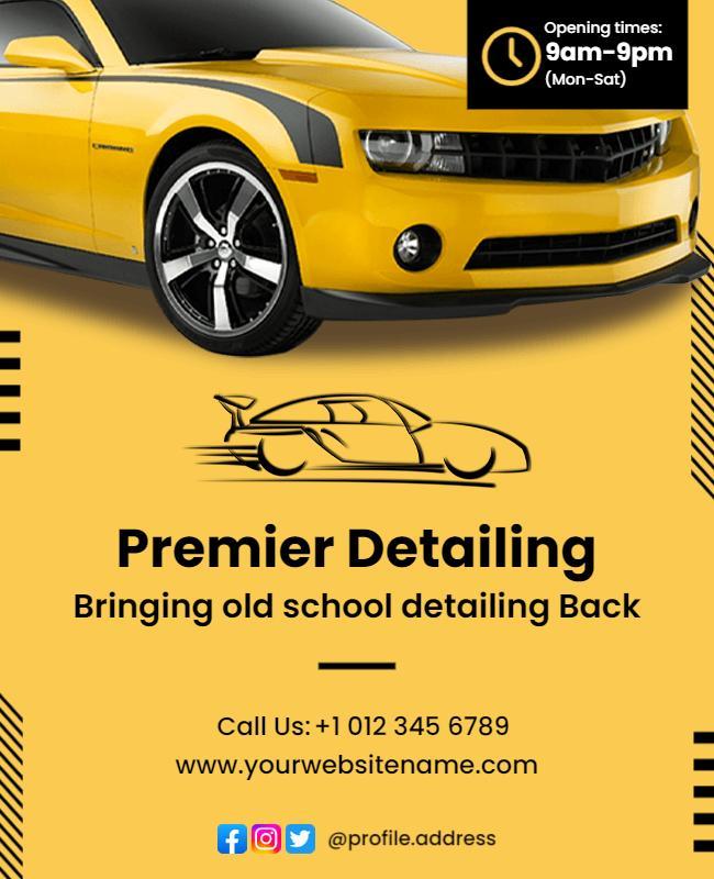 Bold Yellow Automotive Detailing Service Flyer Template