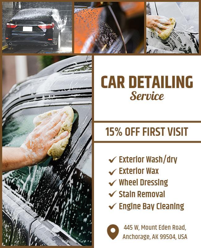 Car Detailing Service Promotional Flyer Template